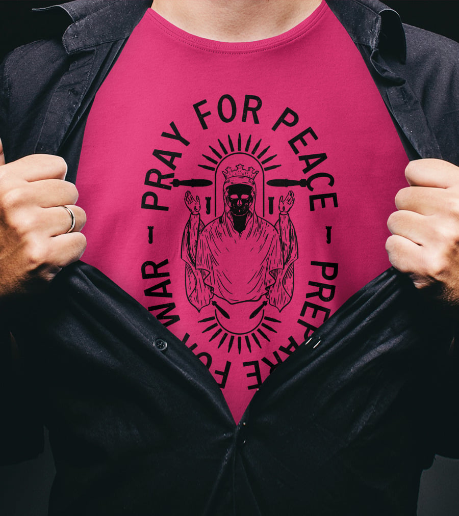 Lord Bell Pray For Peace Prepare For War Skeleton Halo T-Shirt