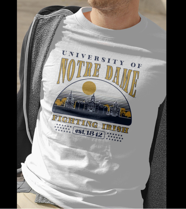 University Of Notre Dame Fighting Irish Est 1842 Classic Skyline T-Shirt