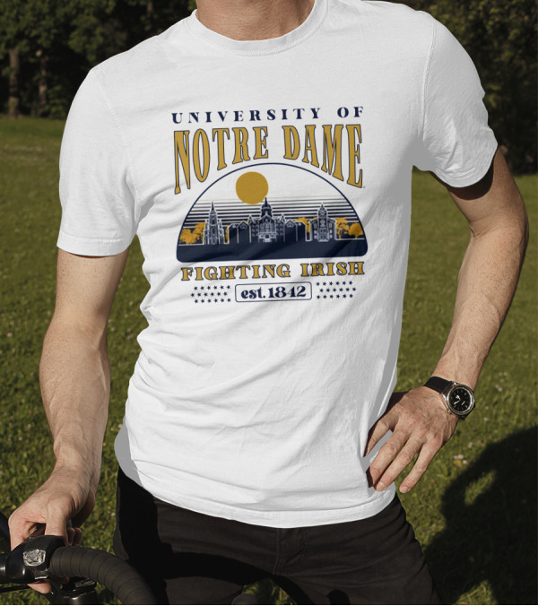University Of Notre Dame Fighting Irish Est 1842 Classic Skyline T-Shirt