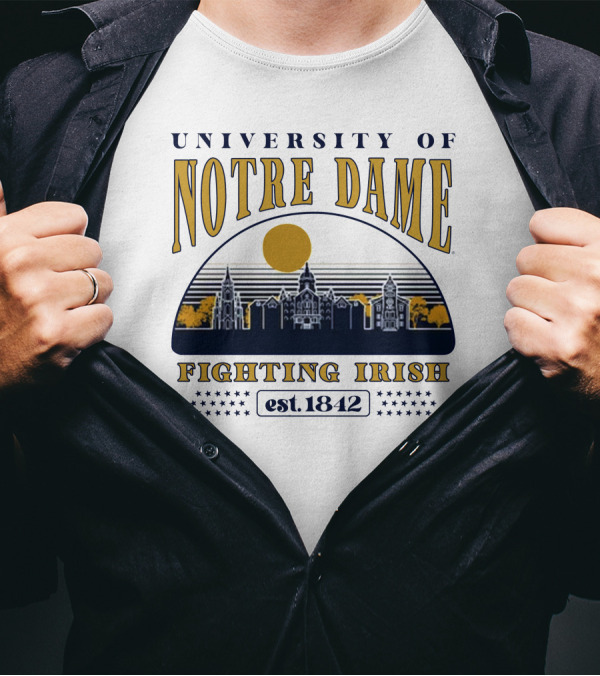 University Of Notre Dame Fighting Irish Est 1842 Classic Skyline T-Shirt