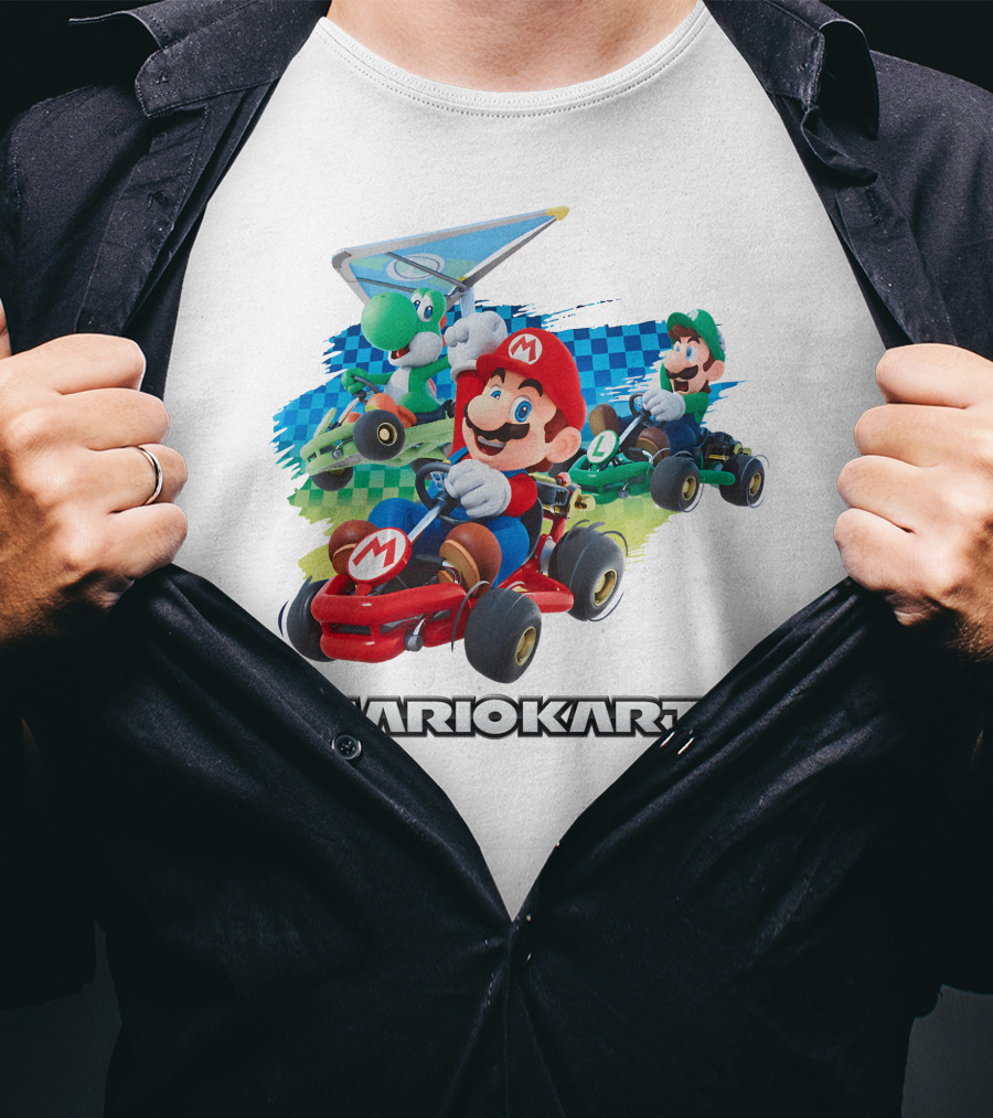 Leanbeefpatty Mariokart Characters Racing Luigi Yoshi Mario T-Shirt