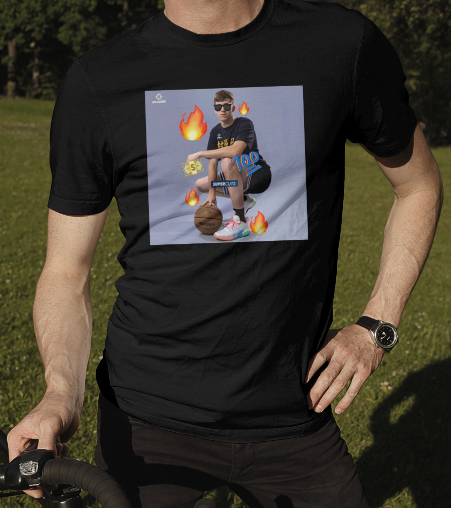Goldenknight Austin Reaves Rigorer NBA Basketball Supercuts 100 Dollar Flames T-Shirt