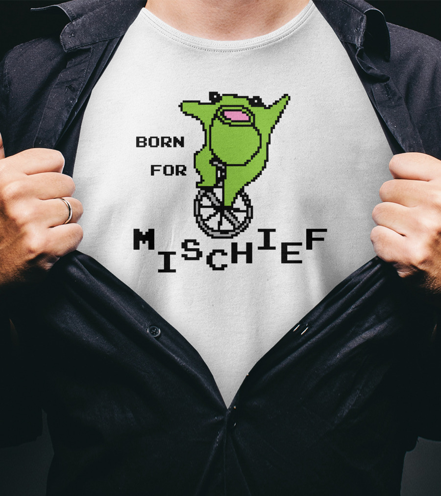 Born For Mischief Frog On Unicycle T-Shirt