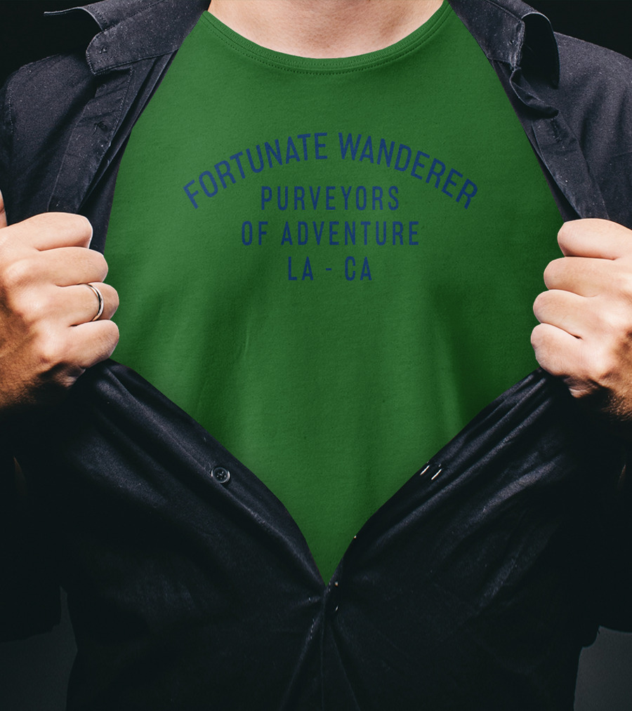 Fortunate Wanderer Purveyors Of Adventure LA CA Wanderlust T-Shirt