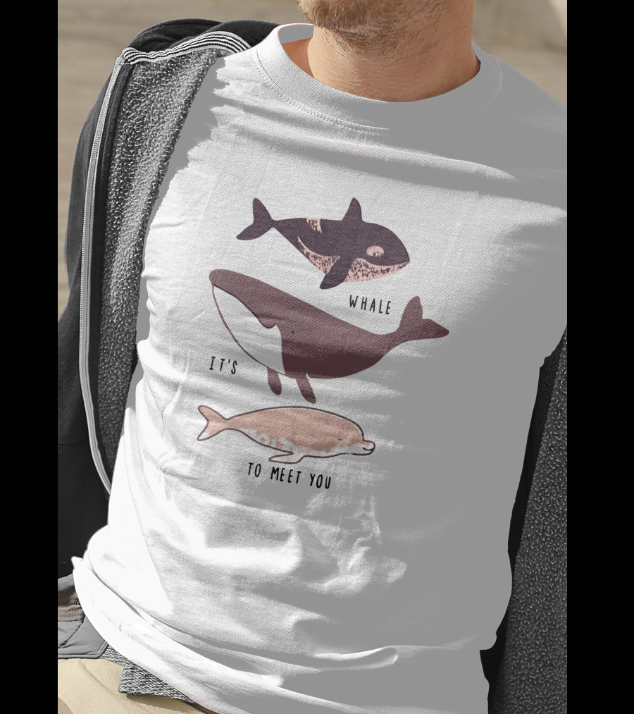 Whale It's To Meet You Playful Ocean Creatures T-Shirt
