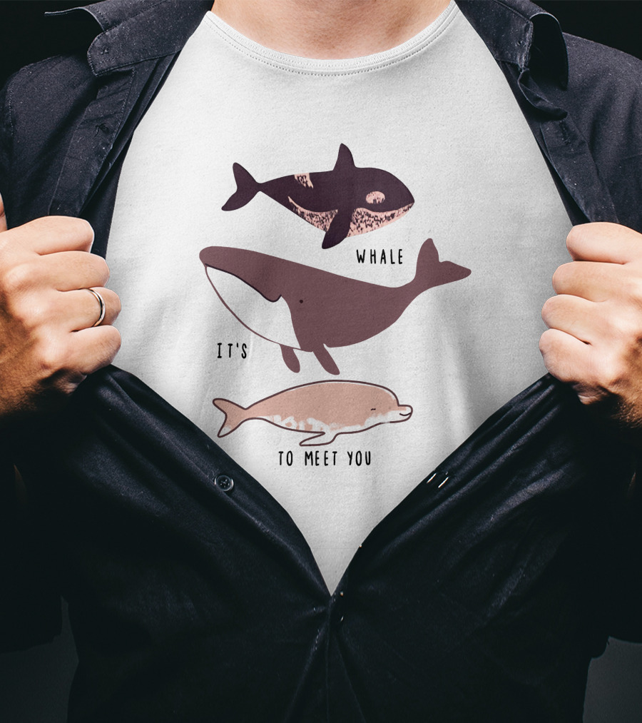 Whale It's To Meet You Playful Ocean Creatures T-Shirt