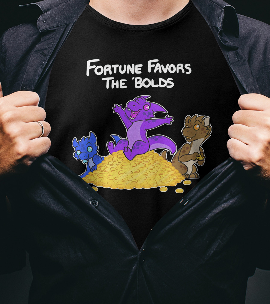 Fortune Favors The Bolds Felisrandomis Kobold Coin Pile T-Shirt