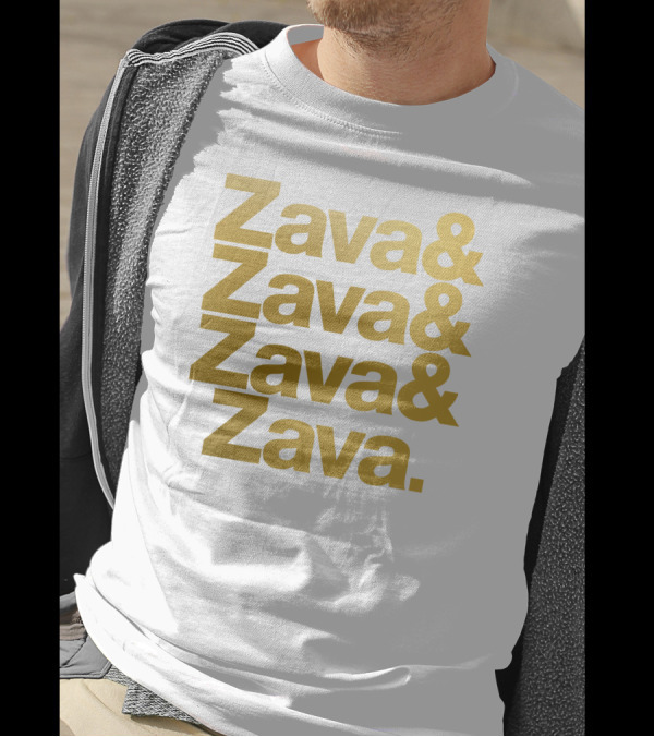 Zava Zava Zava Zava Gold Text Repetition T-Shirt