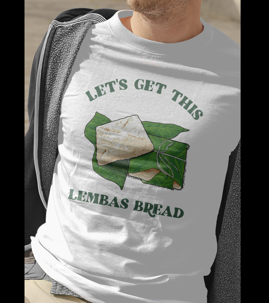 Let's Get This Lembas Bread Green Leaf Tolkien Reference T-Shirt