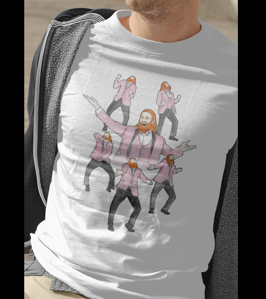 Cashwheelerftr Sami Zayn Dance Moves In Pink Suit T-Shirt