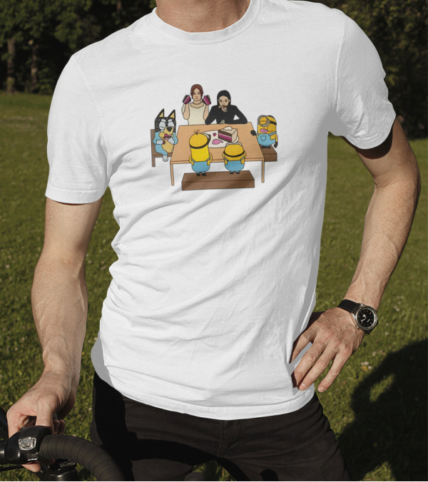 Irene Seulgi Dining Table Minions And Tom And Jerry Cake Scene T-Shirt
