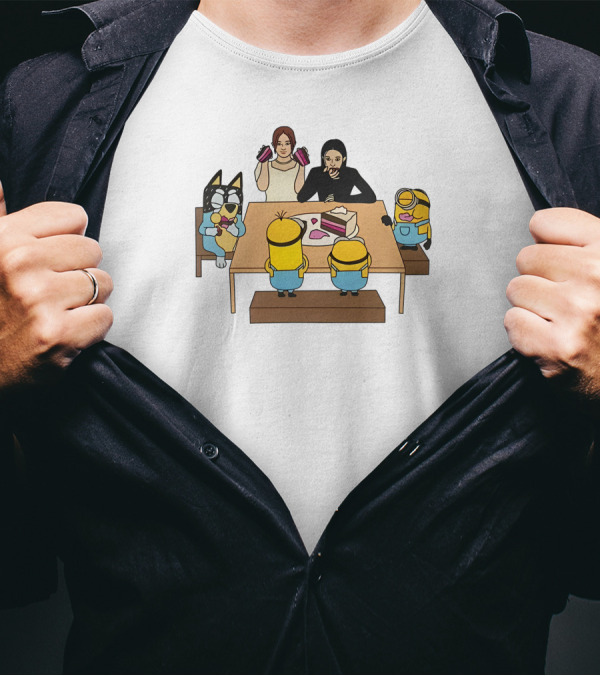 Irene Seulgi Dining Table Minions And Tom And Jerry Cake Scene T-Shirt