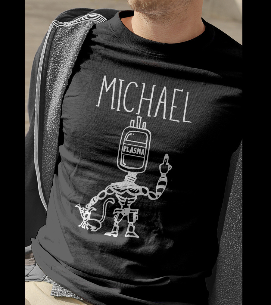 Zayn Malik Michael Plasma Robot With Cat T-Shirt