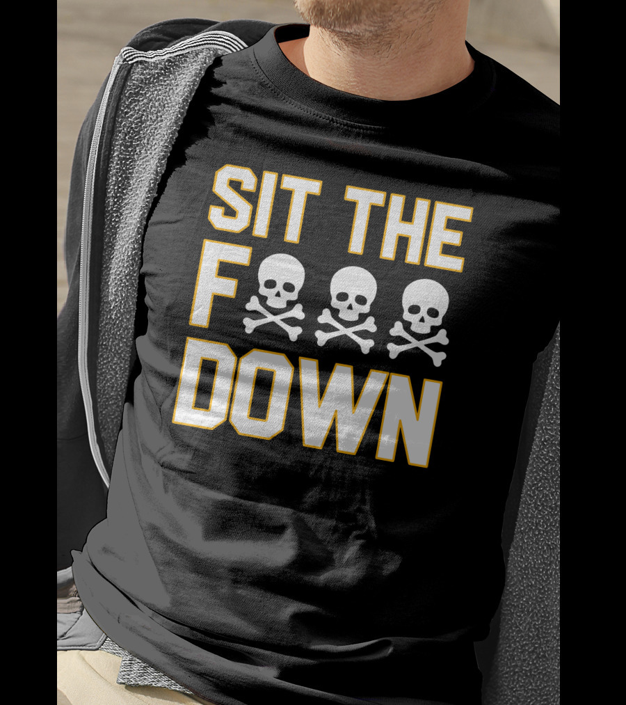 Pittsburgh Pirates Sit The F Skull Crossbones Down T-Shirt