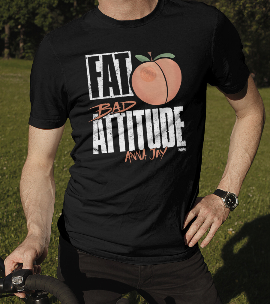 Fat Bad Attitude Anna Jay Aew Peach T-Shirt