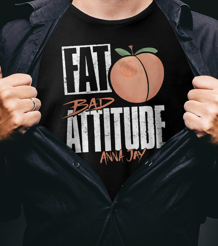 Fat Bad Attitude Anna Jay Aew Peach T-Shirt