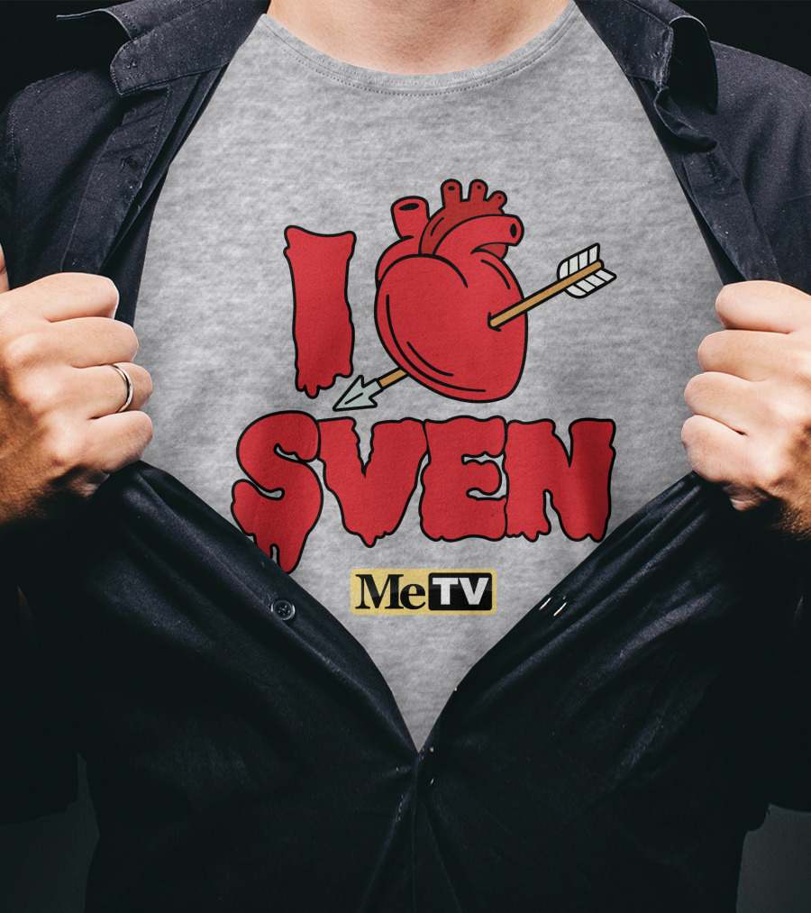 MeTV Store I Heart Sven With Anatomical Heart And Arrow T-Shirt