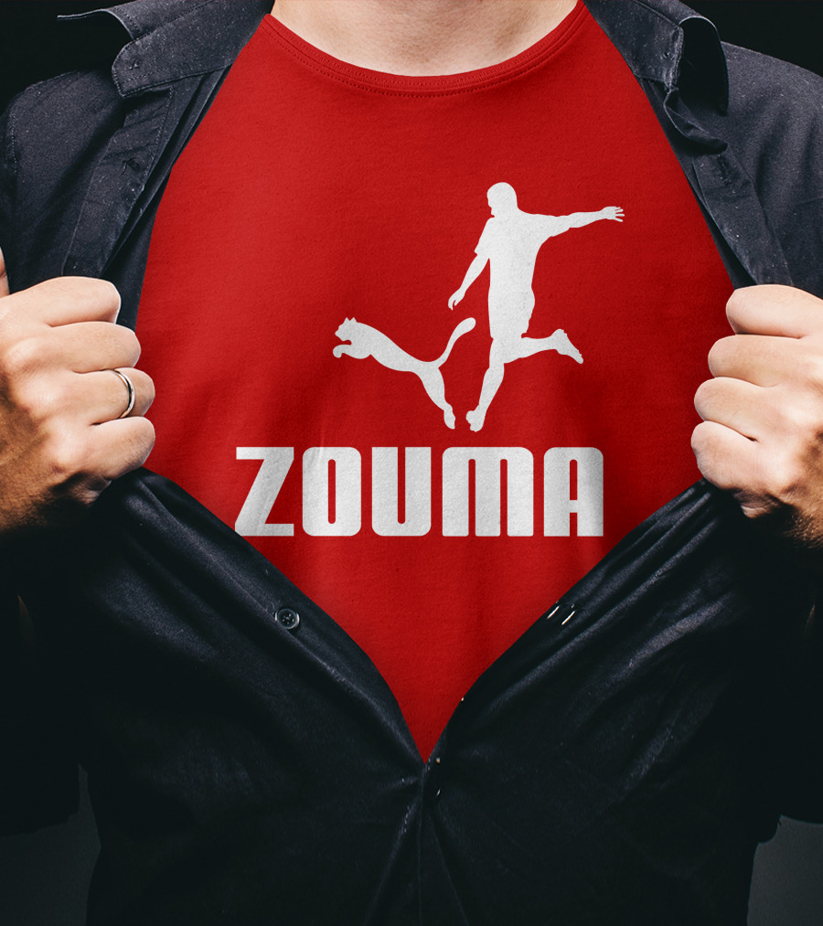 Zouma Player Silhouette With Cat Jumping T-Shirt