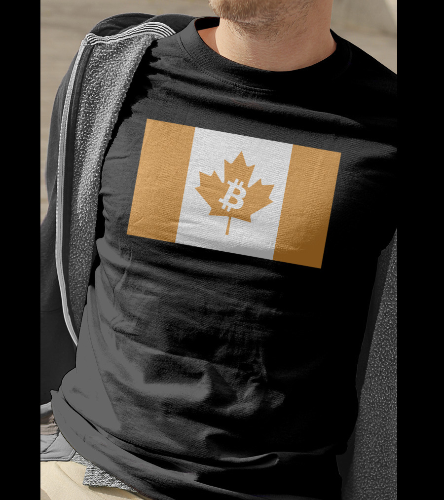 The Best Business Show Merch Bitcoin Canada Maple Leaf Orange Flag T-Shirt