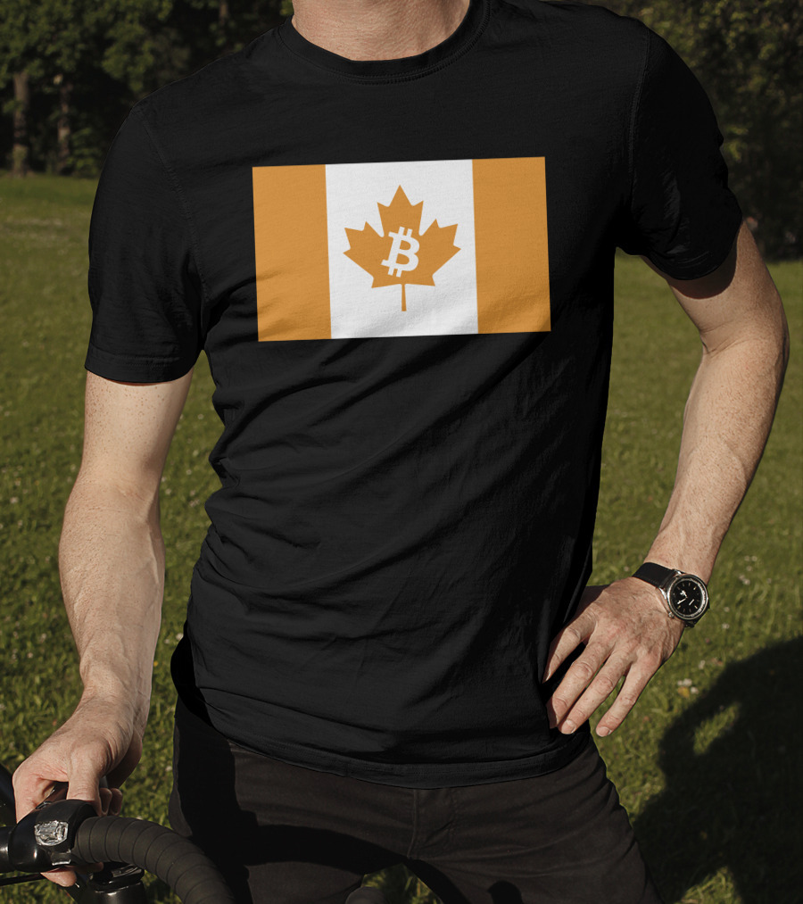 The Best Business Show Merch Bitcoin Canada Maple Leaf Orange Flag T-Shirt