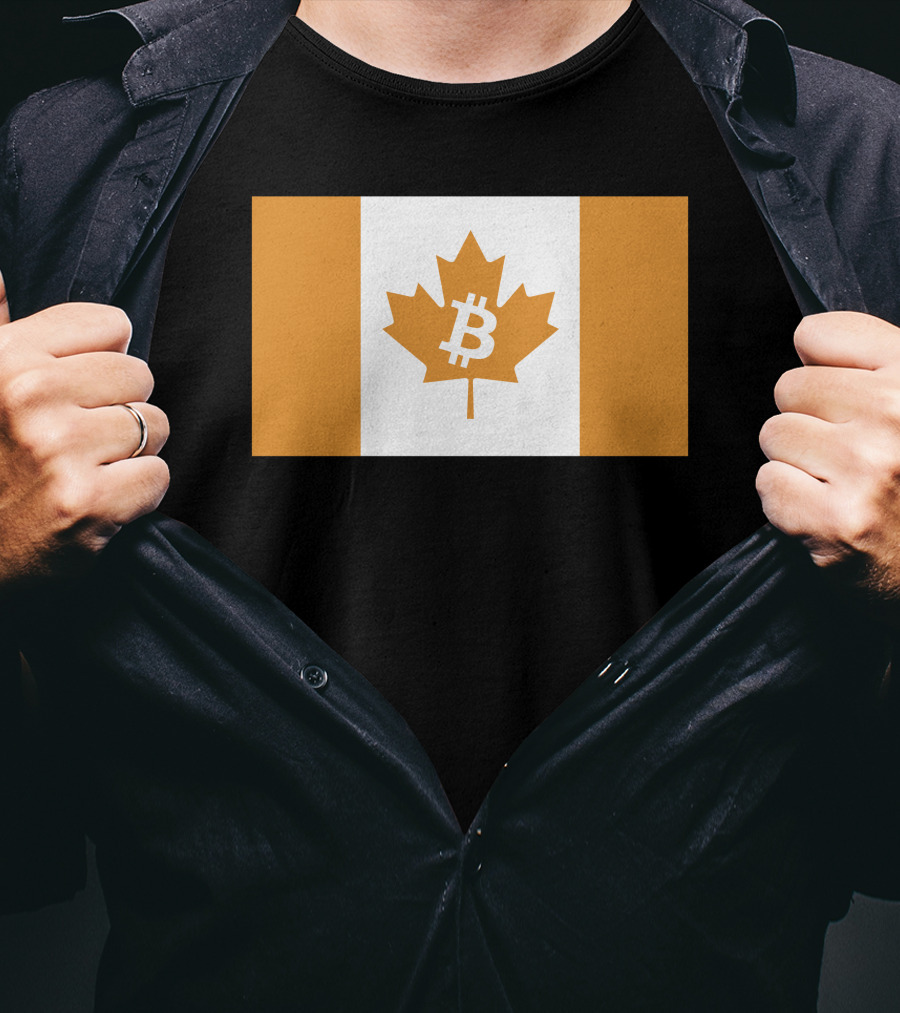The Best Business Show Merch Bitcoin Canada Maple Leaf Orange Flag T-Shirt