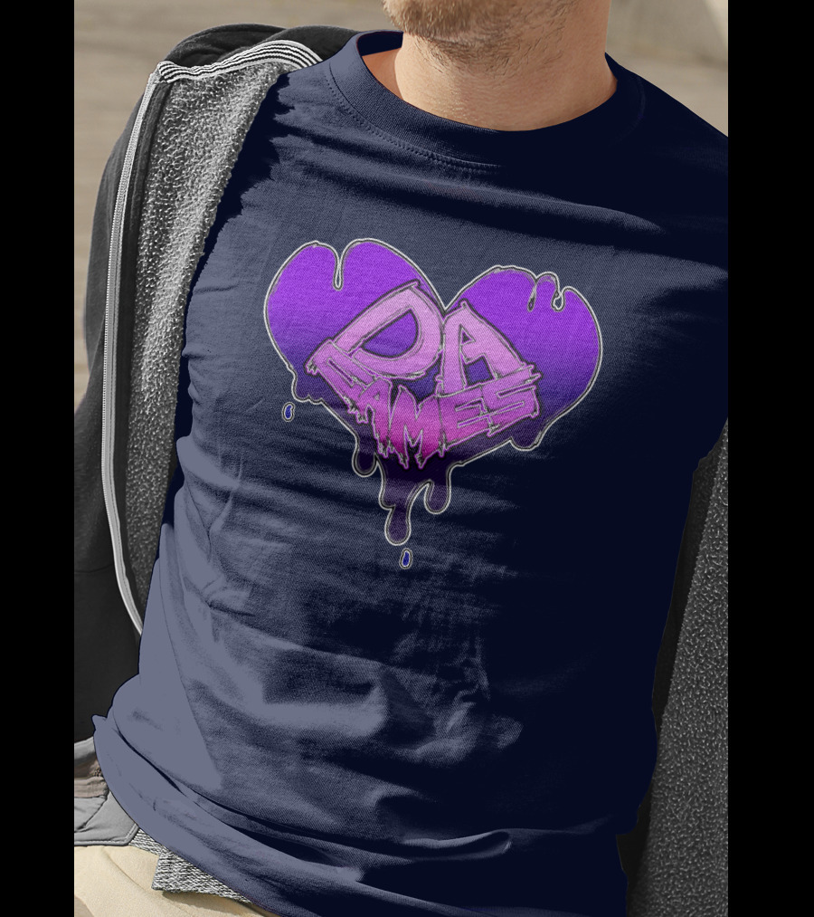 DA Games Purple Heart Valentine's Retro Gamer T-Shirt