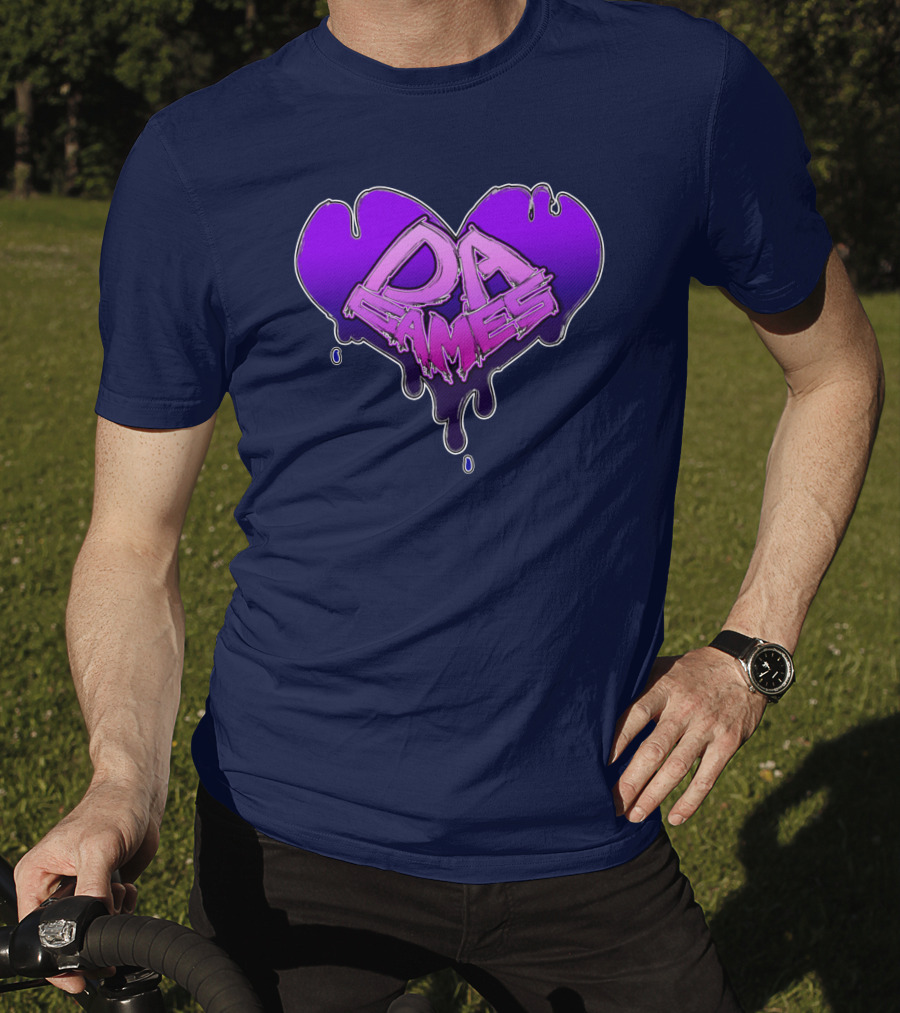 DA Games Purple Heart Valentine's Retro Gamer T-Shirt