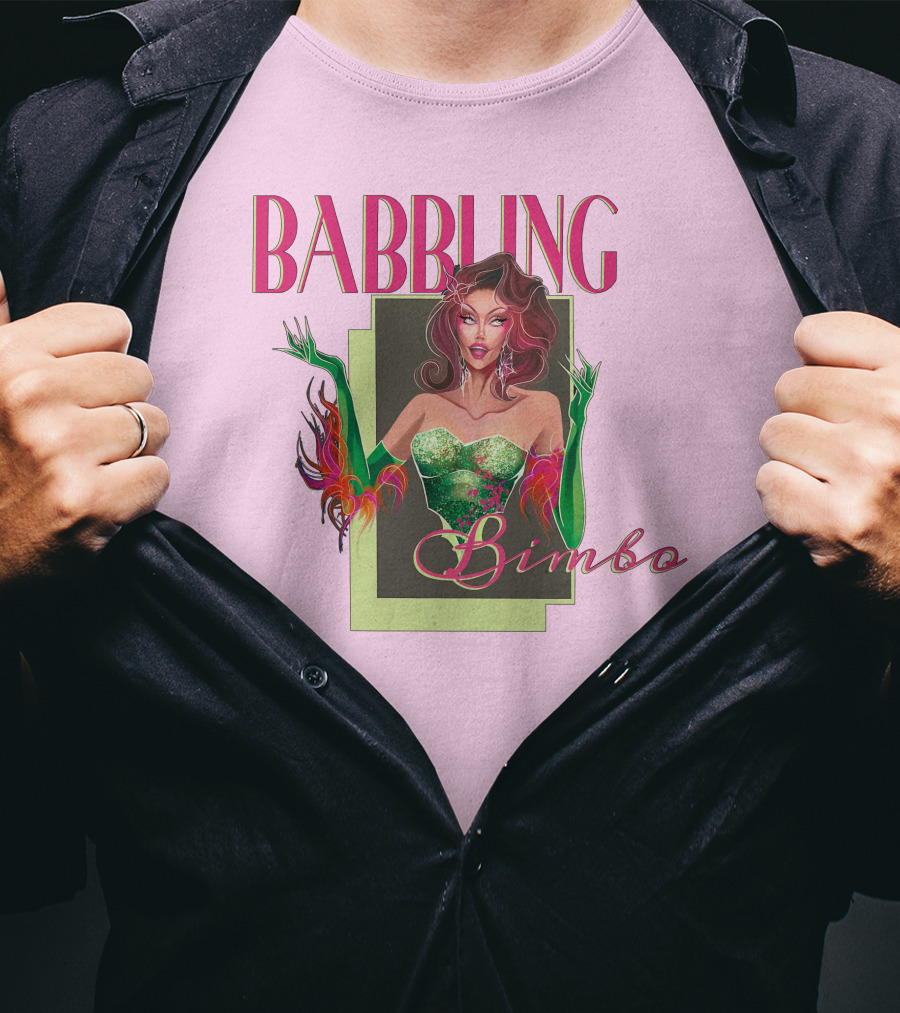 Voss Events Merch Jasmine Kennedie Babbling Bimbo Green Glamour Dress T-Shirt