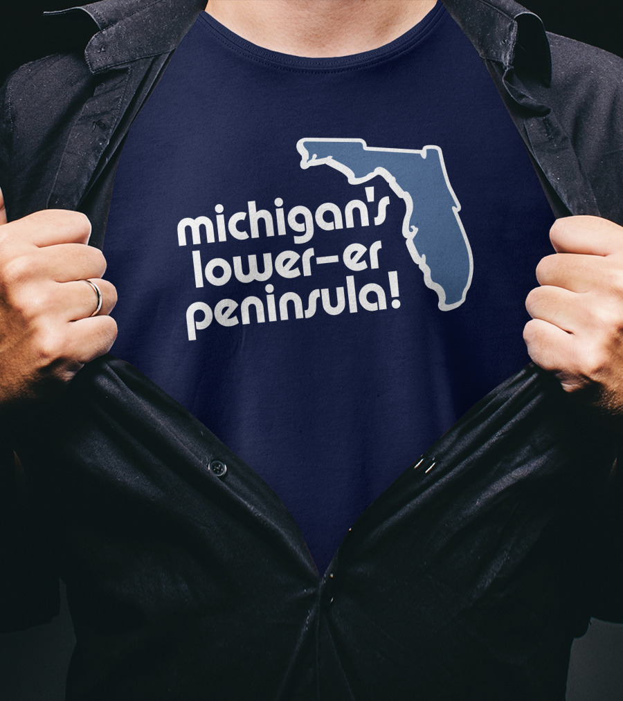 Michigan's Lower-Er Peninsula Mitten State Merch Map T-Shirt
