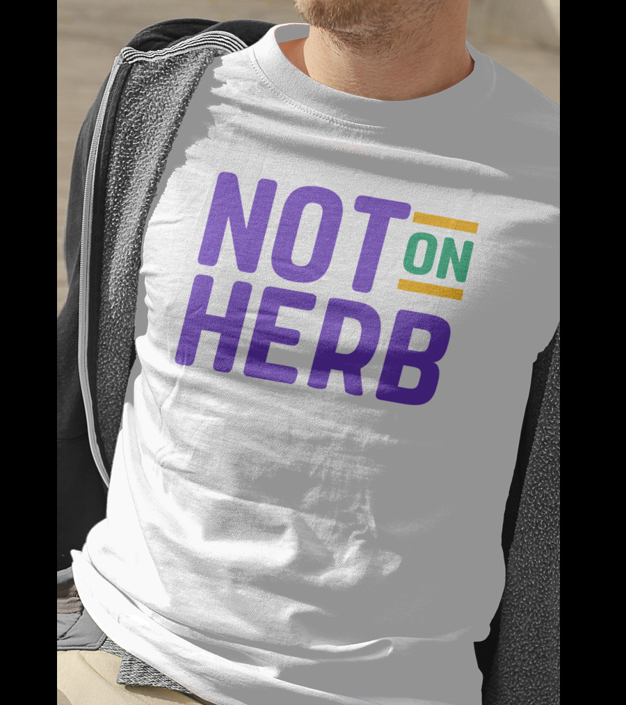 Sharief Ishaq Not On Herb Text In Purple And Green T-Shirt