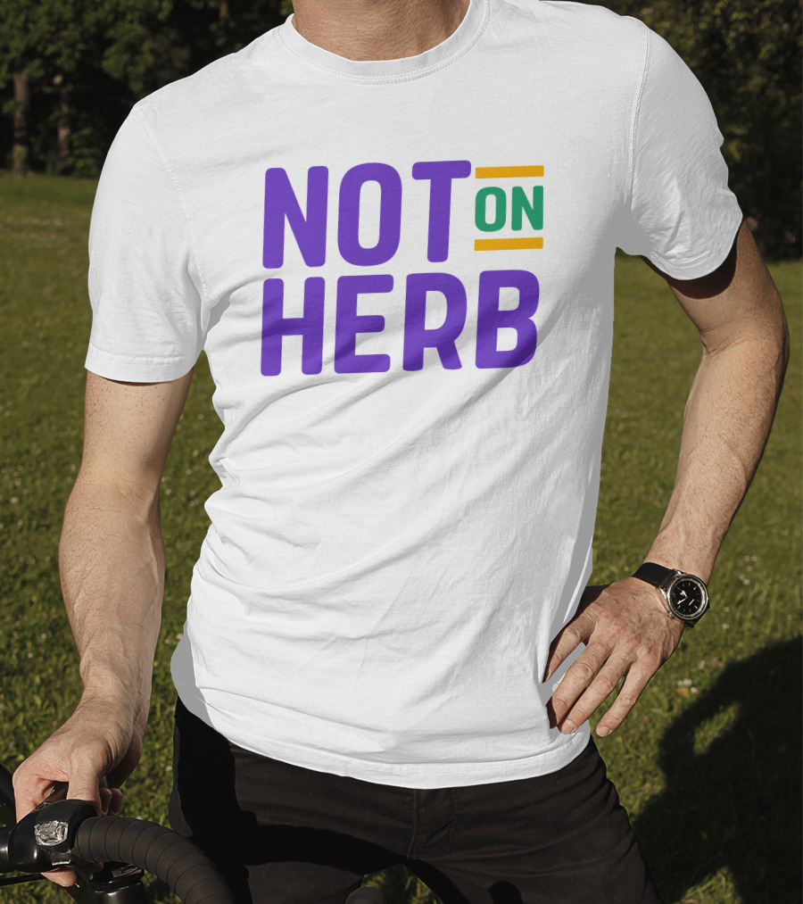 Sharief Ishaq Not On Herb Text In Purple And Green T-Shirt