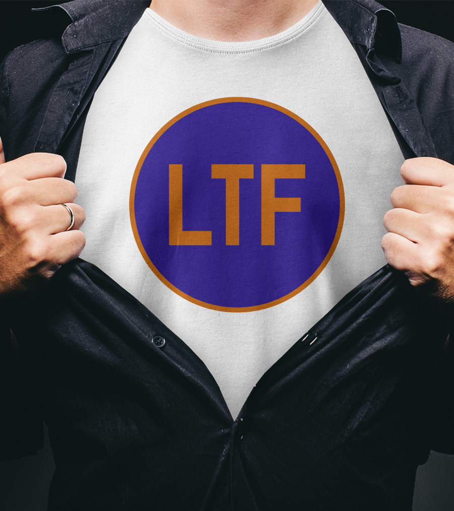 Doitfresh LTF Blue Circle Orange Border T-Shirt