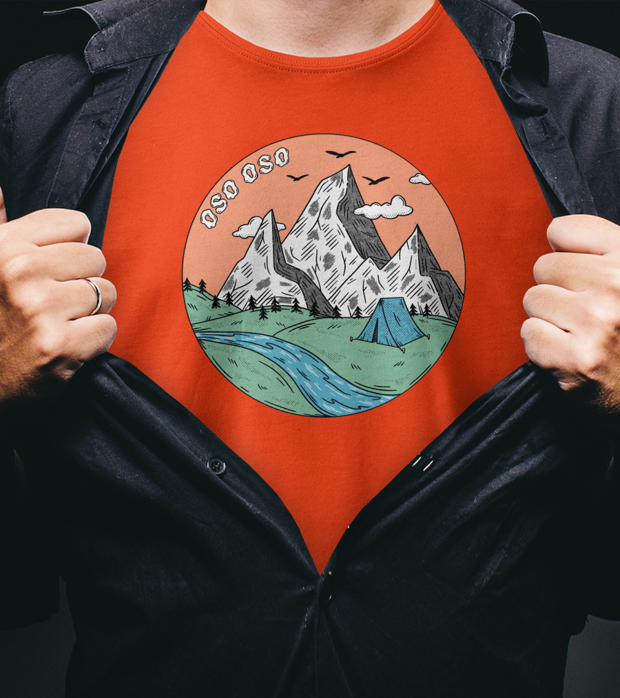 Christine Oso Oso River Tent Camping Mountains T-Shirt