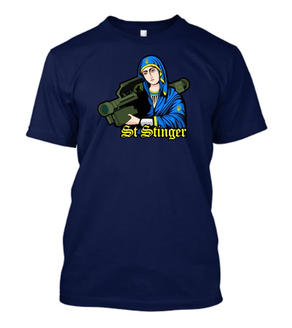 St Stinger Iconic Imagery Featuring Religious Warrior With Launcher T-Shirt