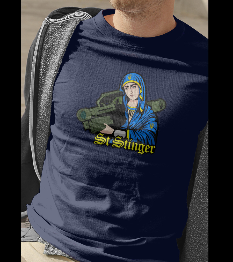 St Stinger Iconic Imagery Featuring Religious Warrior With Launcher T-Shirt