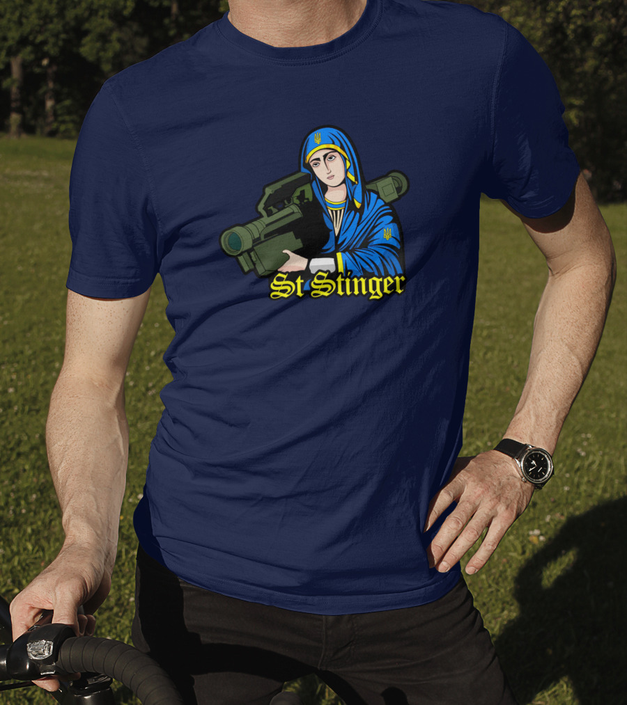 St Stinger Iconic Imagery Featuring Religious Warrior With Launcher T-Shirt