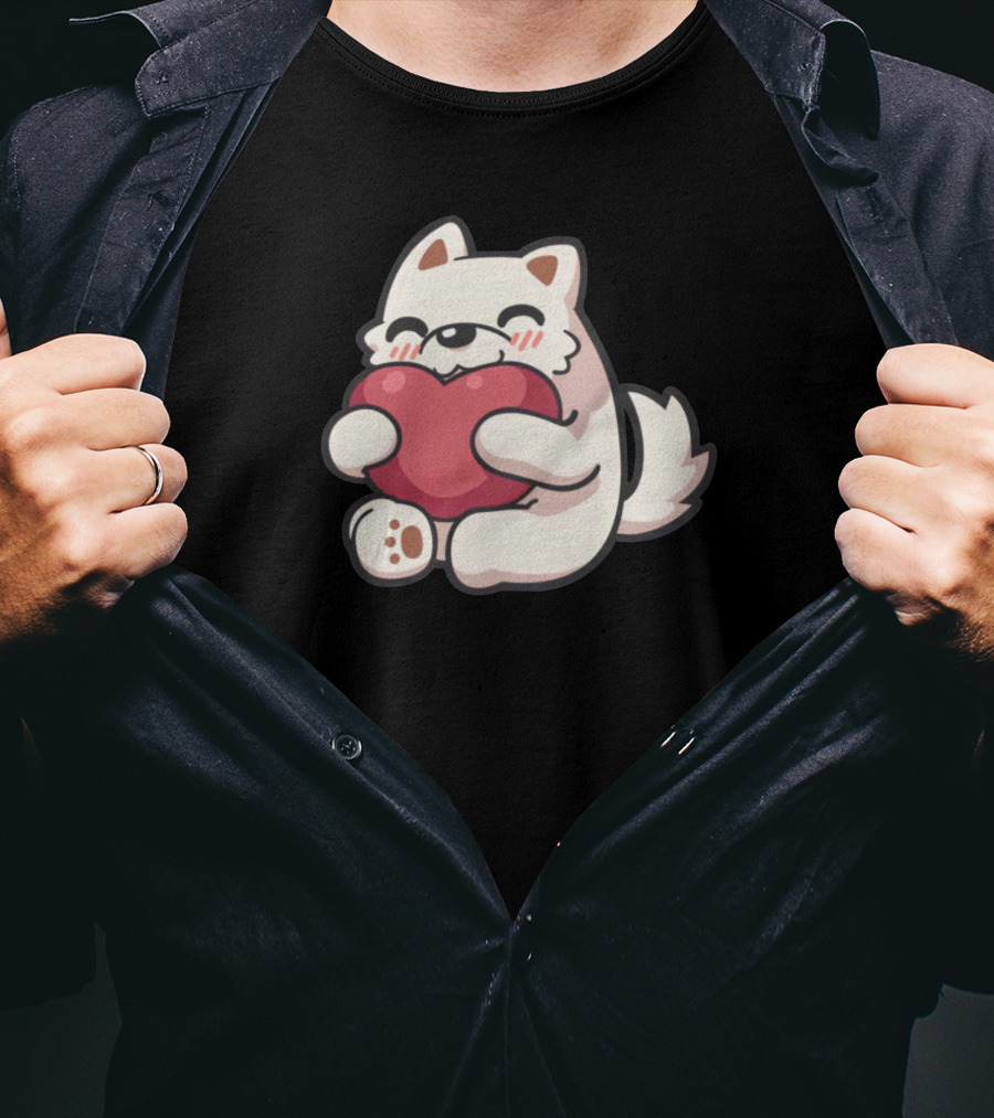 Stream Elements Merch Darkviperau Love Cute Puppy Heart T-Shirt