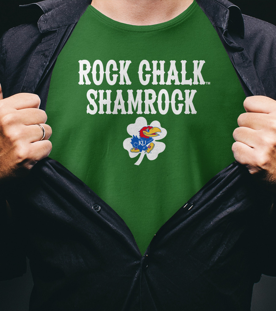Rock Chalk Shamrock Kansas Jayhawks St Patrick’s Day Green T-Shirt
