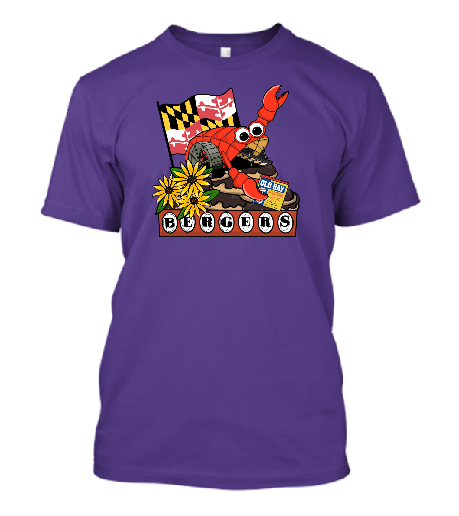 Maryland Flag Crab Bergers Old Bay Seasoning Flowers T-Shirt