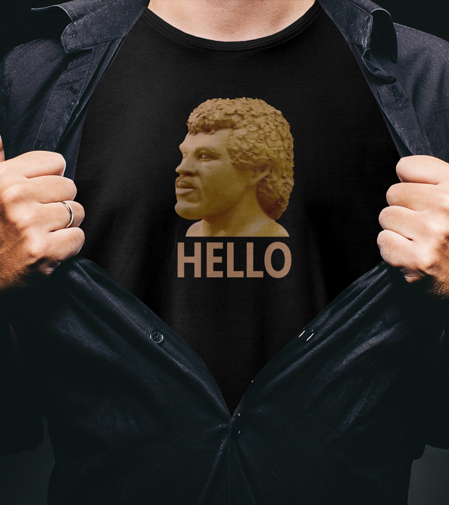 Super 70S Sports Lionel Richie Bust Hello T-Shirt