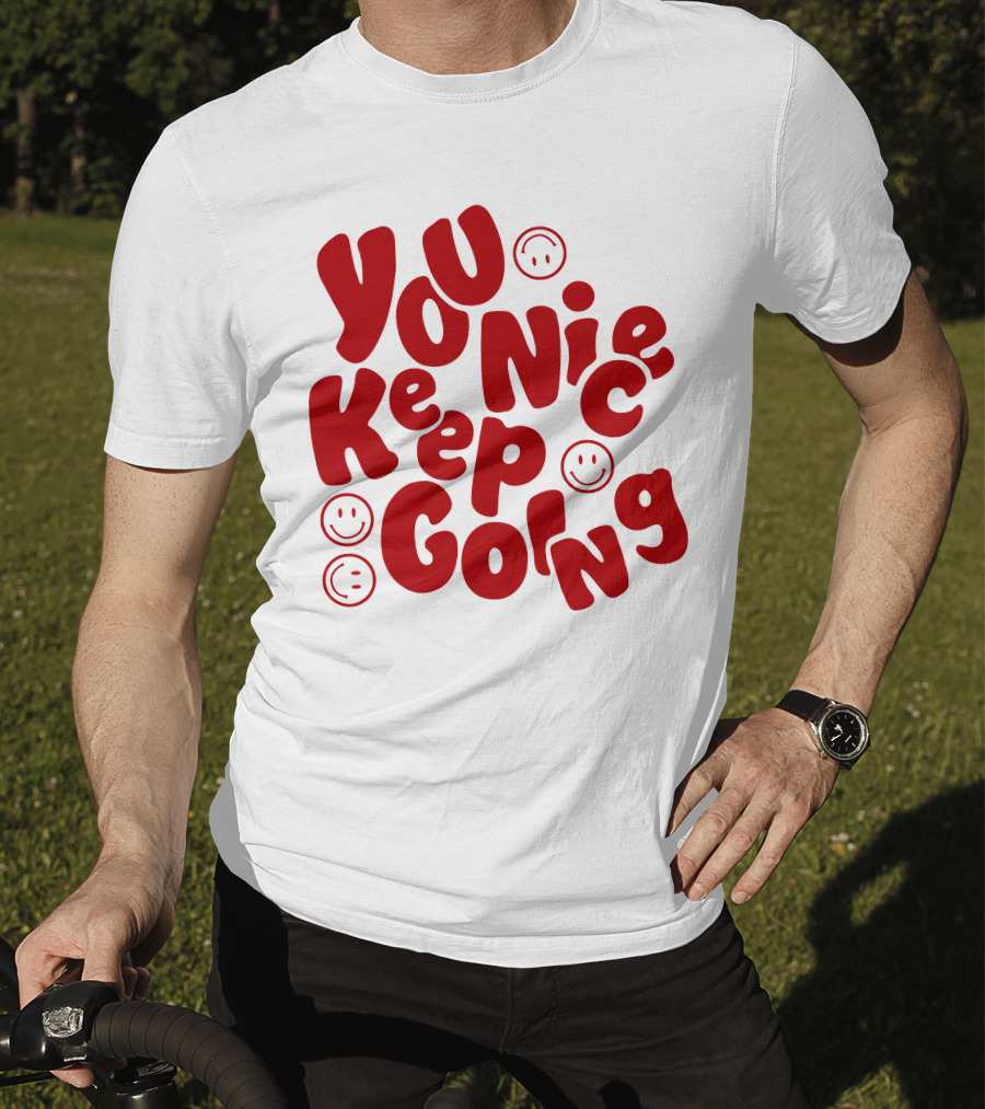 JM1013 You Nice Keep Going Red Smiley Face T-Shirt