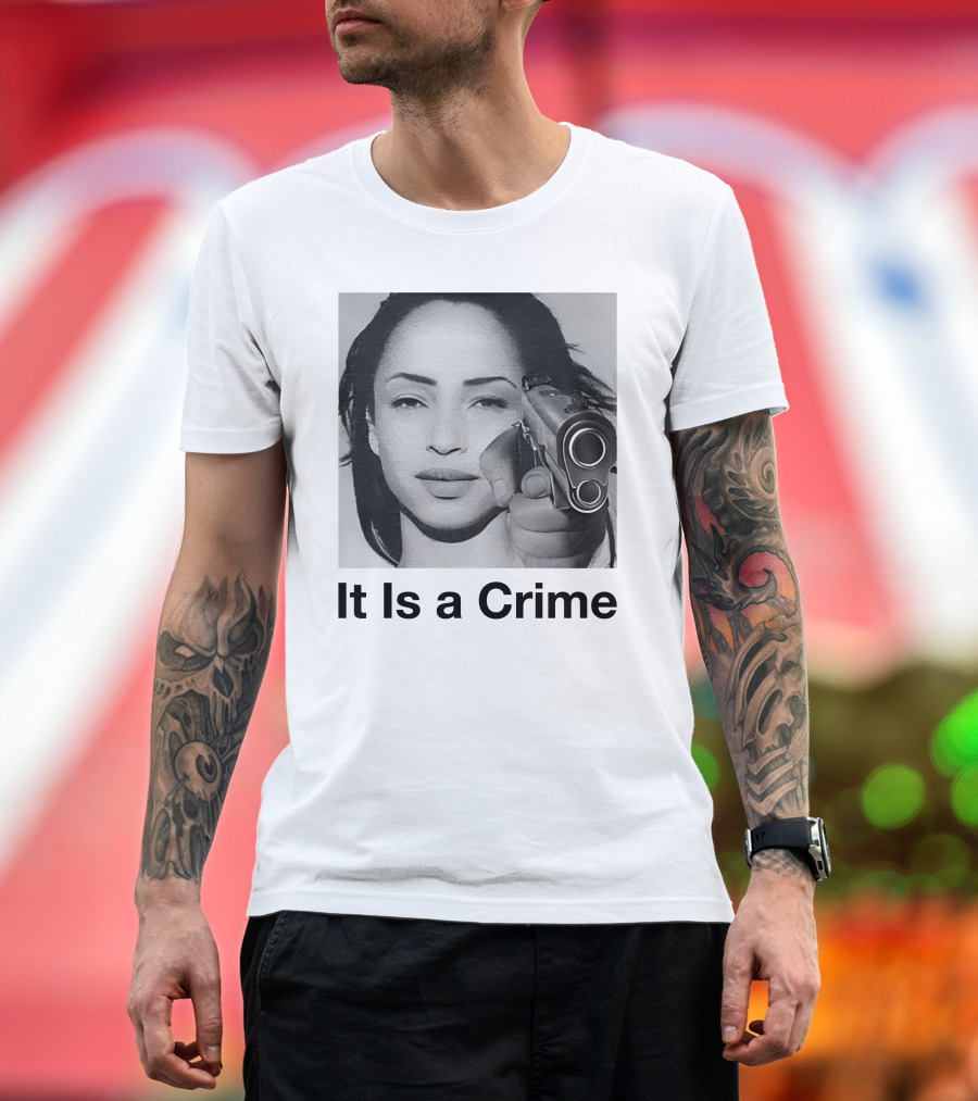 It Is a Crime Portrait Woman Holding Gun T-Shirt