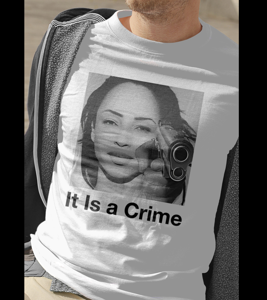 It Is A Crime Portrait Woman Holding Gun T-Shirt