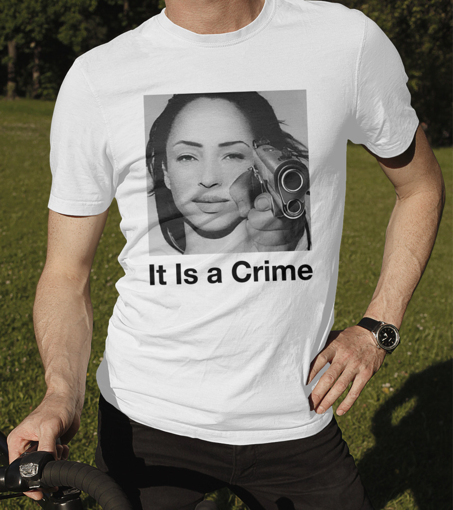 It Is A Crime Portrait Woman Holding Gun T-Shirt