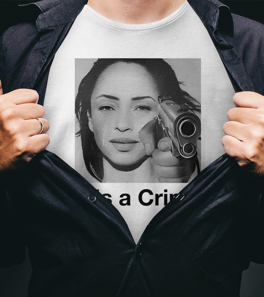 It Is A Crime Portrait Woman Holding Gun T-Shirt
