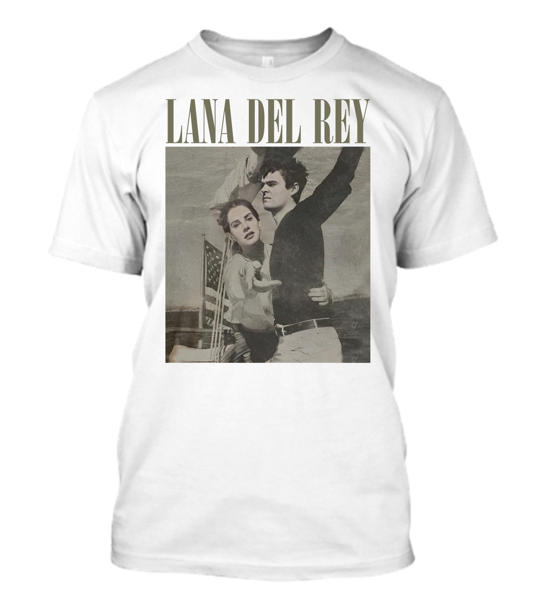Gabrimoonn Lana Del Rey Vintage Style American Flag Romantic T-Shirt