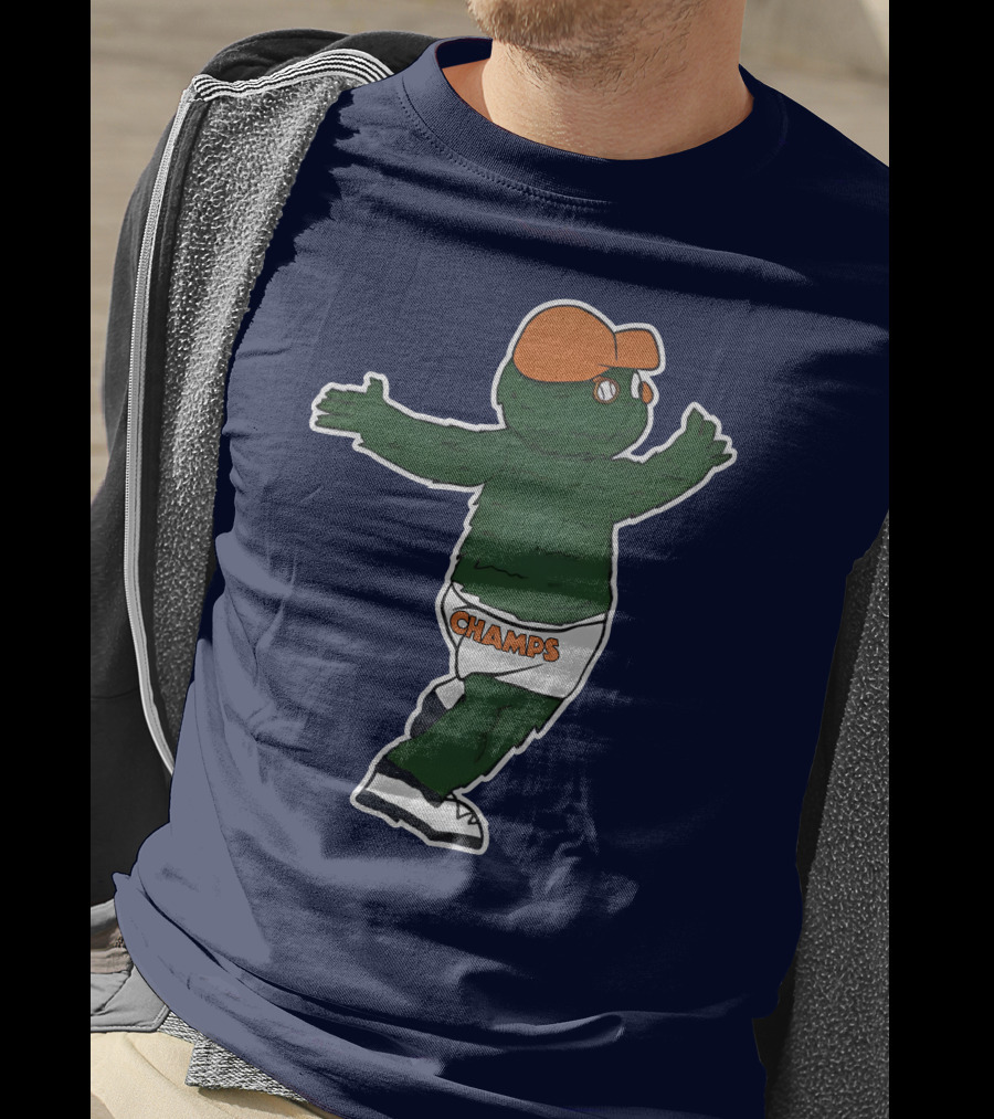 Streaking Champs Gator Mascot With Orange Cap And Shades T-Shirt