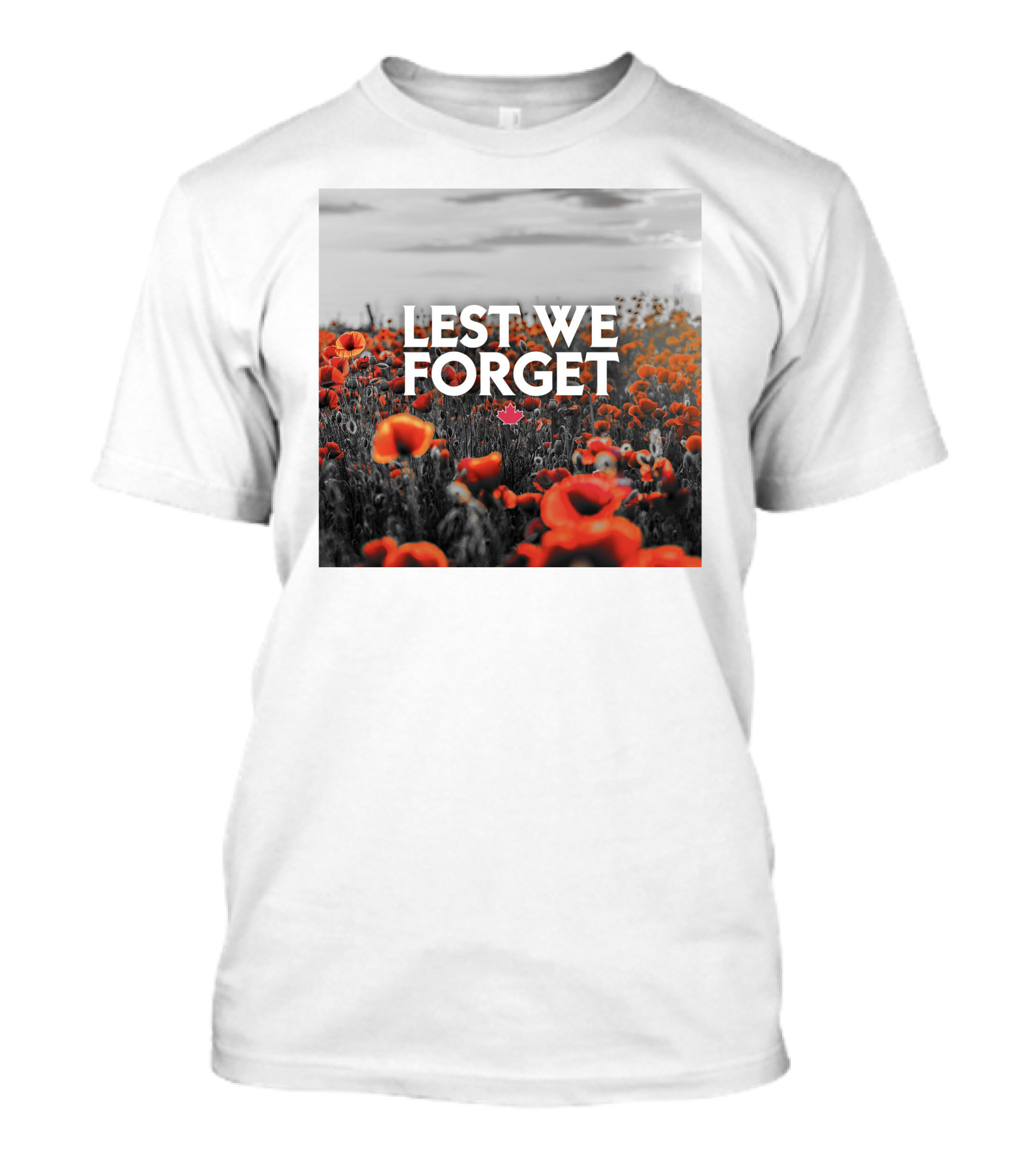 Lest We Forget Canada Poppy Field Remembrance Day T-Shirt