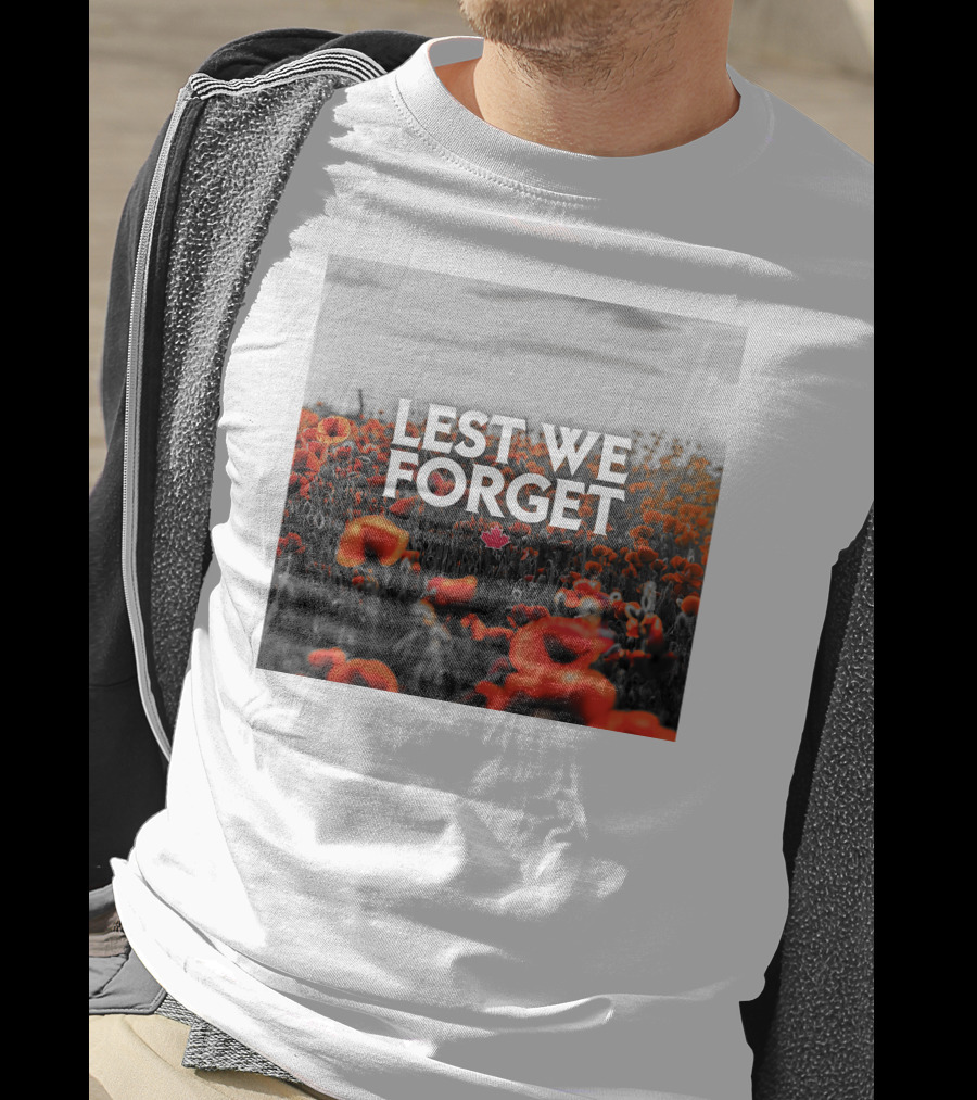 Lest We Forget Canada Poppy Field Remembrance Day T-Shirt