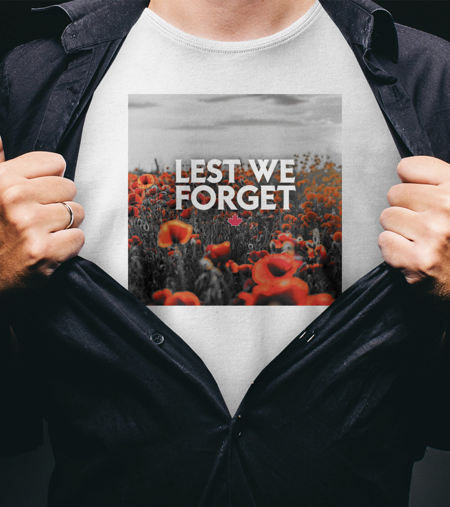 Lest We Forget Canada Poppy Field Remembrance Day T-Shirt